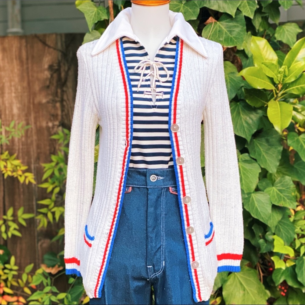 1970s Nautical Knit Cardigan